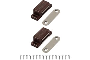LOCKIMO Calamita Porta, Chiusure Magnetica per Armadietti, Mobili, Cassetti Chiusura Magnetica con Calamita per Ante e Credenze (2 Pezzi, Marrone)