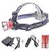 Produktbild Genswiss CREE XML T6 LED 3000 Lumen-3 Modus-wasserdichter Summen Fokus Frontleuchte LED Stirnlampe Kopflampe einstellen x Focus 2 4200mAh Batterie Outdoor-Sport (rot)