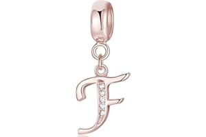 XWN Ciondolo lettere A-Z per bracciale, argento 925, compatibile con Pandora e braccialetti/collane europei, per donne/ragazze X237.
