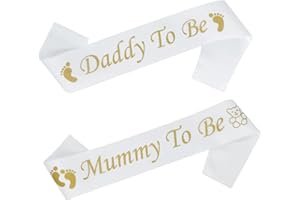 SZXMDKH 2 Pezzi Baby Shower Sash, 2 Pezzi Mummy e Daddy to Be per la Doccia del Bambino Baby Shower Accessori