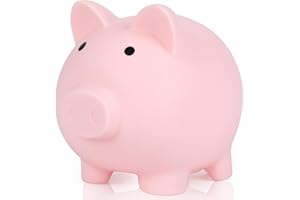 H&W Mini Piggy Banks for Kids,Plastic Piggy Bank,Unbreakable Money Box Pink,Cute Money Bank,First Money Box,Best Birthday Gifts Home Decoration