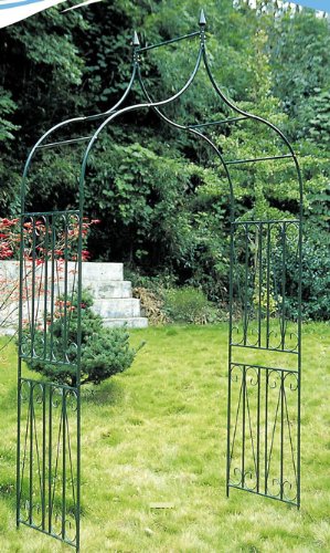 CLP Rosenbogen Metall ( Eisen ) pulverbeschichtet, 40 / 60 cm breit (wählbar), sehr stabil, geschwungen mit Spitze ca. Tiefe 60 cm, Breite 130 cm, Höhe 265 cm - 6