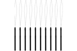 YTBYT 10 Pieces Hair Extension Loop Needle Threader Pulling Hook Tool and Bead Device Tool for Hair Extensions or Feather Extensions (Black)