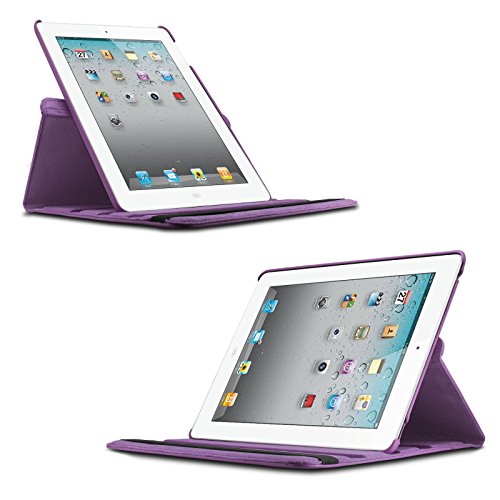 iPad 2 3 4 Hülle,Infiland PU Ledertasche lederhülle 360°Drehbarer Stand Smart Cover Case Schutzhülle Tasche Etui für Apple iPad 2,iPad 3, iPad 4(mit Auto Schlaf / Wach Funktion)(Lila) - 3