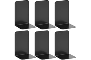 Deefongo 3 Paires Serre Livres en Métal, Serre-Livres pour étagères, Lourds Antidérapant Bureaux, Écoles, Salons, Librairie et Bibliothèque