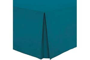Comfy Nights Plain Pollycotton Percale Pleated Platform Base Valance (King, Teal)