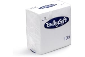 DOT HORECA SOLUTIONS 100 Tovaglioli 2 veli BIANCHI di carta 24x24 cm (aperti) e 12x12 cm (chiusi) da cocktail aperitivo buffet feste party catering tovagliolini finger food monouso usa e getta bianco