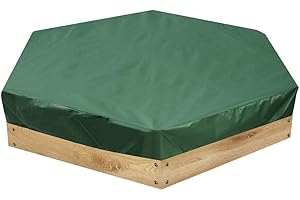 ANNA822 Sandkasten-Abdeckung, Schutz, UV-Schutz, Terrasse, Oxford-Tuch, mit Kordelzug, Abdeckplane, staubdicht, wasserdicht, Baldachin, Zubehör, Kinderspielzeug, Garten, sechseckig, grün