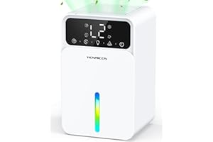 Deshumidificador - HONMICON 1500ml Deshumidificador Electrico Pequeño para el Hogar, Portátil y Silencioso, con Pantalla LCD, 12H Temporizador, Modo Noche, Auto Apagado, Baja Consumo
