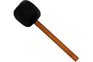 Sonic Energy Gong Beater Black – 34 cm – Made of Wool and Synthetic Fleece – Sapele Wood Handle – For Gong Players, Percussion, Meditation (MGB-S)