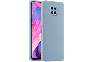 HULLIN Custodia per Telefono in Silicone Colorato, Adatta per Redmi Note 9S / Note 9 Pro (6.67") - Blu fumo