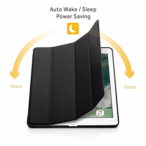 iPad Pro 10.5 Hülle, EasyAcc Ultra Dünn iPad Pro 10.5 Smart Cover mit Auto Sleep / Wake Up Funktion und Standfunktion – Hochwertiges PU Leder Hülle (Schwarz, Kunstleder, Ultra Dünn) - 6
