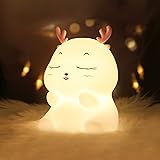 Diboniur Veilleuse Enfant Rechargeable Veilleuse Bébé Lampe, 7 Couleurs LED Veilleuse Filles, Silicone Lampe de Chevet Tactil