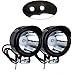 Produktbild FANGXIN Ein Paar 12V-80V 3W Motorrad Fahrrad LED Vorder Metall Scheinwerfer Zusatzscheinwerfer Strahler Leuchte Lampe Metallgehäuse Schwarz