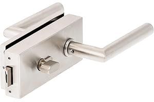 CK-TÜRBESCHLÄGE Glastürschloss Q WC | V2A Edelstahl matt | metallische Innenmechanik | New Orleans (einwärts öffnend)