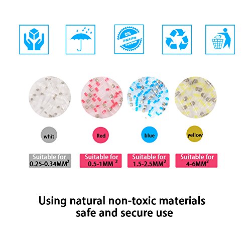 Lötverbinder Schrumpfverbinder, Ubegood Lötverbinder Sortiment Schrumpfverbinder Kabelschuhe Quetschverbinder Set [4 Größen,50 Stück] Kann ideal in Marine und Automobilanwendungen eingesetzt - 3