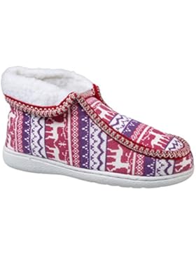 GIBRA® Hüttenhausschuhe mit weißer Sohle, beere/lila, Gr. 36-41