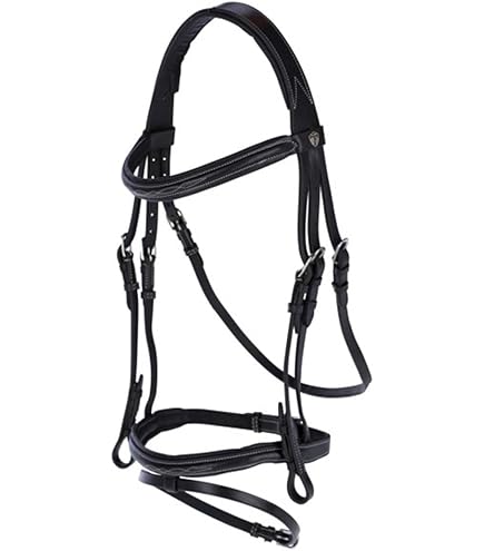 Exion Bride De Chasseur De Cheval Avec Rênes Doublées En Cuir Et Caoutchouc 1142686