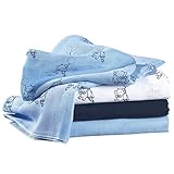 Vier hübsche Mulltücher von Bornino à 80x80cm in unterschiedlichen Farbnuancen