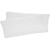 Set of 2 Pillowcases, Pillowcase 150 x 45 cm, Pillow Protector, 100% Microfibre, Zip Closure, Breathable, Extra Soft, White