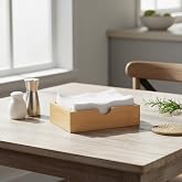 Deconox Doğal Bambu Pe&ccedil;etelik ve &Ccedil;ok Ama&ccedil;lı Organizer Kutu - 18.5x12.5x5 cm Masa&uuml;st&uuml; ve Banyo D&uuml;zenleyici Ahşap Stand