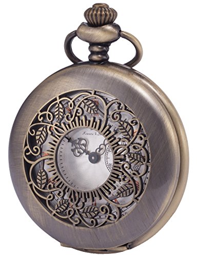 KS Taschenuhr Analog Quarzwerk Bronze Gehuse mit Kette und Geschenkbox KSP049