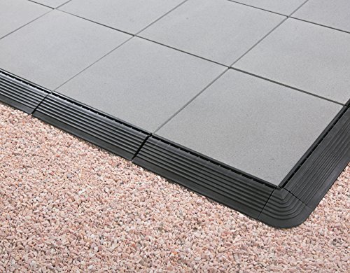 BodenMax® Sandstein Naturstein Click Bodenfliesen Set 30 x 30 cm Terrassenfliesen sand stone Terrassenplatte Stein Fliese anthrazit Klickfliesen grau (8 Stück) - 5