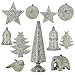 Produktbild Silber Pappmaché Ornamente Weihnachtsschmuck Set Von 11 Artikel