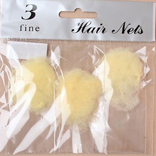 3 PACK BROWN OR BLACK FINE MESH HAIR NETS UNISEX GREAT FOR WORK (Blonde)