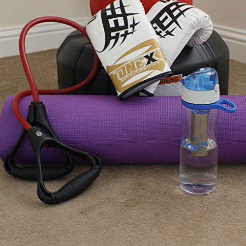 KurtzyTM 700ml Infuser Trinkflasche Kunststoff Brüheinheit BPA-frei Hydration Sport Wasser trinken Plastik Flasche für Wandern, Radfahren, Spazierengehen - 4