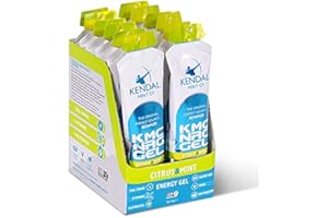 KENDAL MINT CO. Kendal Mint Co: Energy Gel - Citrus & Mint Flavour (12 x 70g) | Instant & Long-Lasting, Caffeine Free, 27g Carb, Electrolytes, B Vitamins, for Running, Cycling, Vegan & GF