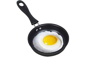 Demoyaya Antihaftbeschichtete Mini-Pfanne für ein Ei, 12 cm, Eierpfanne mit Griff, hitzebeständiger Topf, tragbar, Camping, Kochen, Omelett-Pfanne für Gasherd, Induktionsherd