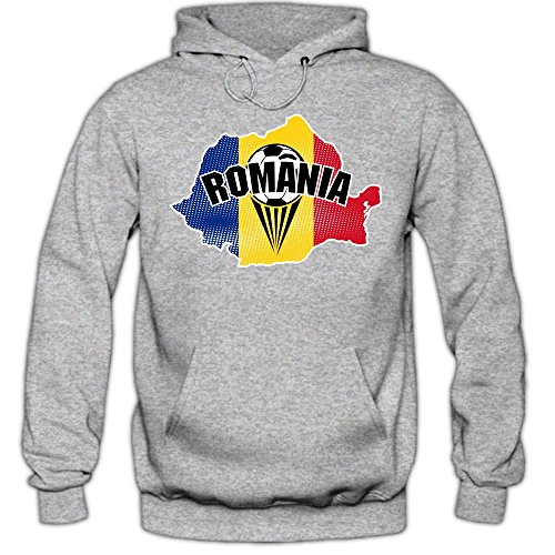 Rumänien EM 2016 #1 Hoody | Fußball | Herren | Trikot | Nationalmannschaft, Farbe:Graumeliert (Greymelange F421);Größe:L
