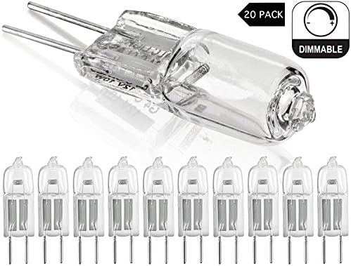 Eco pin socket halogen bulbs, pack of 20, G4, 20 W, dimmable, warm white (2700 K)