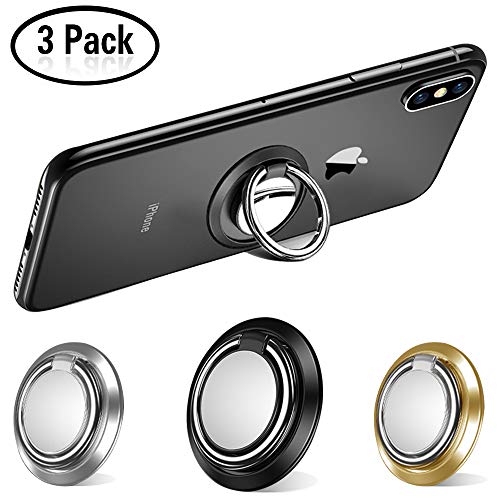 Yojoloin - Soporte para Anillo de Dedo y teléfono móvil con rotación de 360°, Soporte magnético para el salpicadero del Coche, Soporte para iPhone, Verano, Smartphone Universal (Juego de 3)