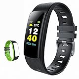 iWOWNfit i6HRC Fitness Tracker Farbdisplay Fitness Armbanduhr Smart Band mit Schrittzähler, Pulsmesser, Schlafmonitor, Smart Armband Pedometer mit Ersatzband für iOS & Android