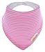 Hxhome Cotton Baby Bandana Drool Bibs with Adjustable Snaps - 6 Pack Baby Absorbent Soft Cotton Fleece Backing Drool Bib for Teething Toddlers Infants Babies Girls