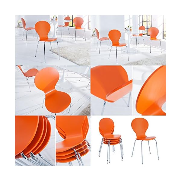cagü - RETRO LOUNGE DESIGN KLASSIKER STUHL [JACOBSEN] ORANGE, NEU! – Bild 5