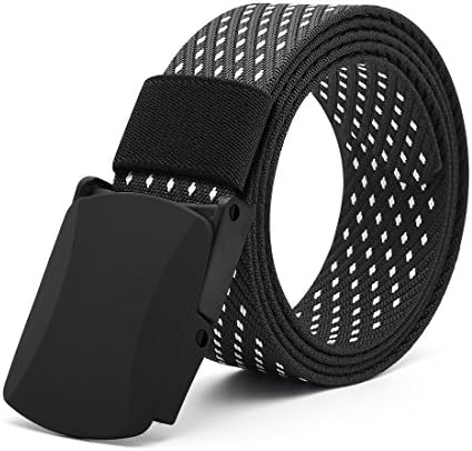 Men's Nylon Waist Taxtical Stylish Designer Belt Breathable Fully Adjustable Belts with Plastic Buckle 1.5'' Wide 51" Long (Black-II 130cm)