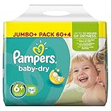 Pampers Baby-Dry Nappies Jumbo Pack - Size 6+, Pack of 64