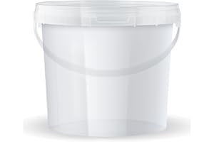 POSH Wiadro z pokrywką 10 l – przezroczyste, tworzywo sztuczne, nadaje się do kontaktu z żywnością, szczelne, bezzapachowe, wytrzymałe, stabilne, hermetyczne, wiadro z uchwytem (1, 10 l)