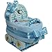 Produktbild Großer Windelwagen Baby Boy Geschenk zur Taufe oder Geburt Windeltorte (Schnullerkette mit Name)