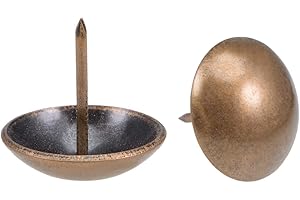 sourcing map Clou Tapissier Clou Ameublement Clou Meuble Punaise Pointe Tapissier Tapis Décoration 25mm Tête Diamètre Rond Pouce Cuivré pour Sofa Dosserets 100 Pcs