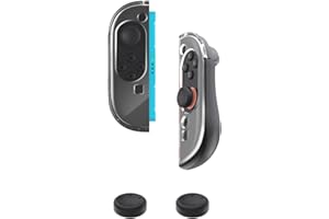 CHARM FOCUS Soft TPU Hülle für Nintendo Switch 2 Joycon Grip, Schutzhülle für Switch 2 Dockable Case, klare PC-Front, ergonomischer Griff für Switch 2 Joycons Hülle mit 2 Daumengriffen