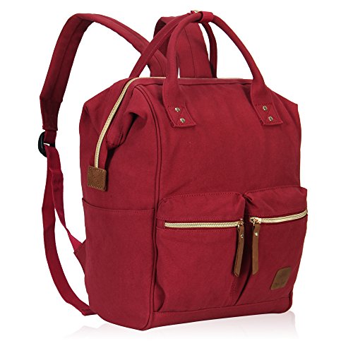 Veevan Damen Herren Retro Canvas Schule Rucksack 15,6 Laptop - 2