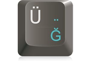 KEYSTICKERS Turc transparente clavier autocollant 11 x 13 mm, Attitudes pour PC et ordinateurs portables, klavye için türk harfleri für PC (11 x13 mm) bleu clair