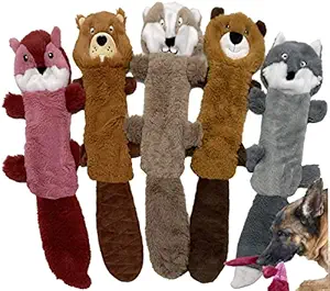 Jalousie 5 Pack Stuffingless Dog Squeaky Toys Dog Toy Dog w/ Durable Liner No Stuffing Dog Toy - Dog Toys for Pets Dogs No Stuffing Dog Squeaker Toy for Medium Large Dogs