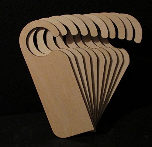 BrilliantBuys 50 x Wooden Door Hangers - Large Plain Wood Hangers 20cm (200mm) x 7cm (70mm)