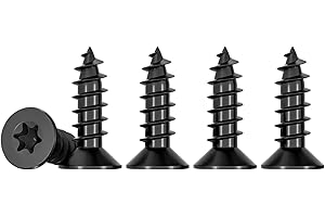 Drenky - Vis à bois Torx - Vis M3 x 12 mm - Noir - Acier inoxydable A2 - Tête fraisée - Torx TX10 - 50 pièces