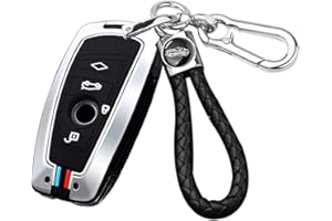 ontto Etui na kluczyki samochodowe pasuje do BMW 520, 525, F30, F10, F18, 118i, 320i, 1, 3, 5, 7, X3, X4, M3, M4, M5, pilot zdalnego sterowania, metalowe etui na klucze, etui na klucze, 3 przyciski